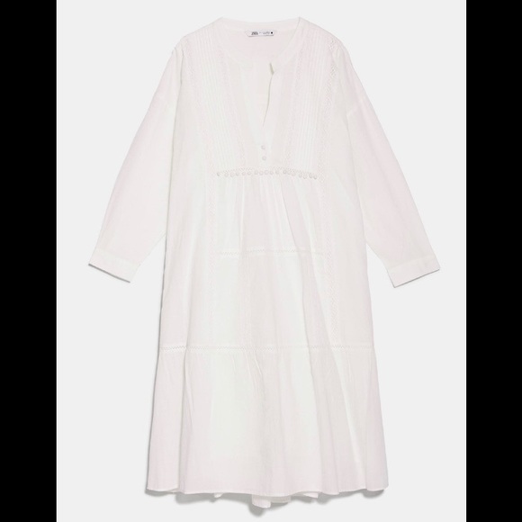 ZARA Embroidered Voluminous Dress - EUC - Size M - Picture 7 of 12